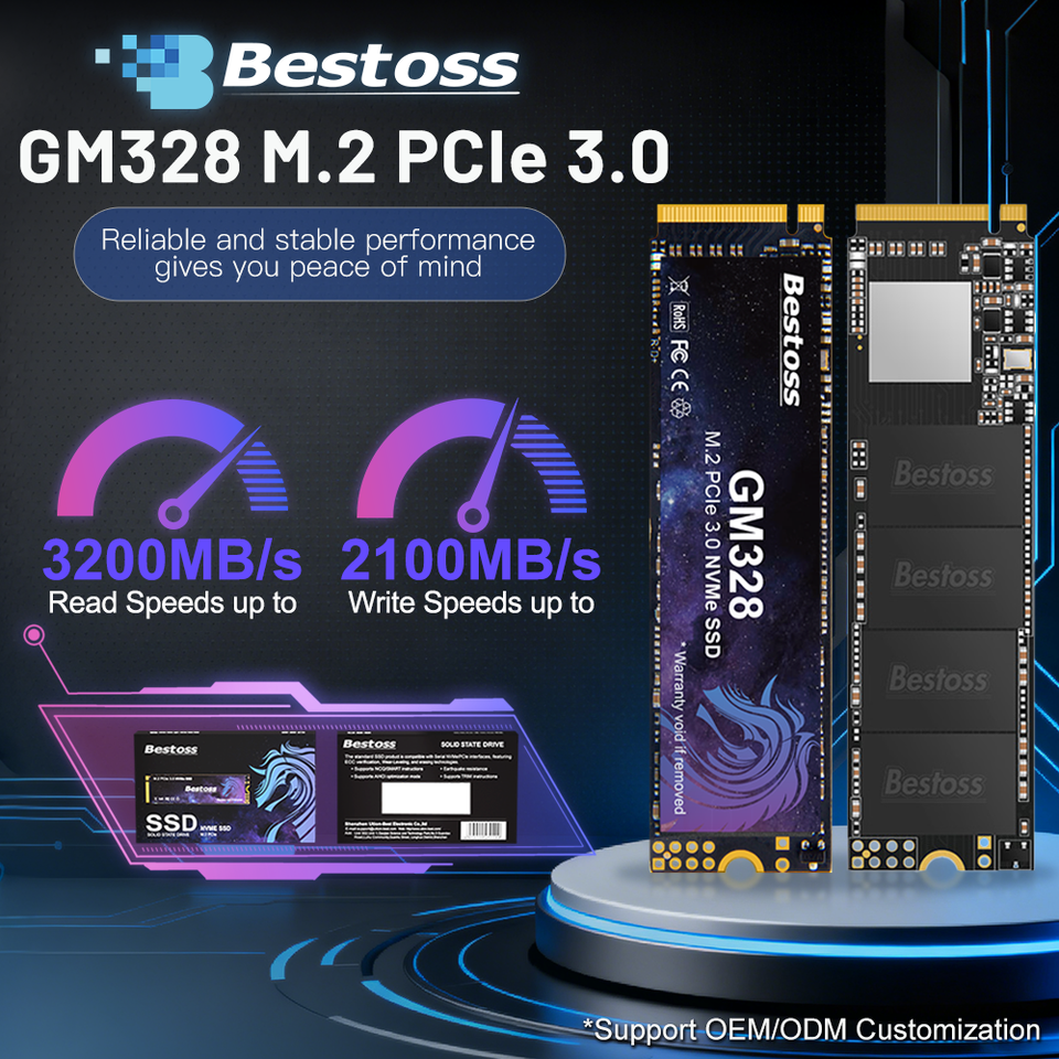 Bestoss SSD M2 NVMe PCIe 3.0 128GB 512GB 256GB 1TB 2TB SSD M.2 2280 Hard Drive Disk Internal Solid State Drive 