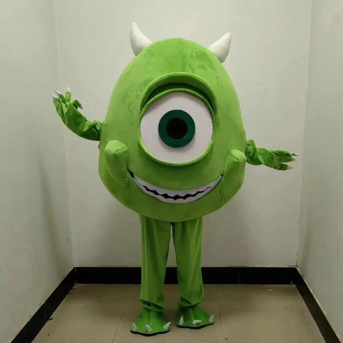 Disfraz de Mascota de Anime y Dibujos Animados, Personaje de Mike Wazowski de Monsters University, Disfraz Publicitario para Fiestas de Disfraces