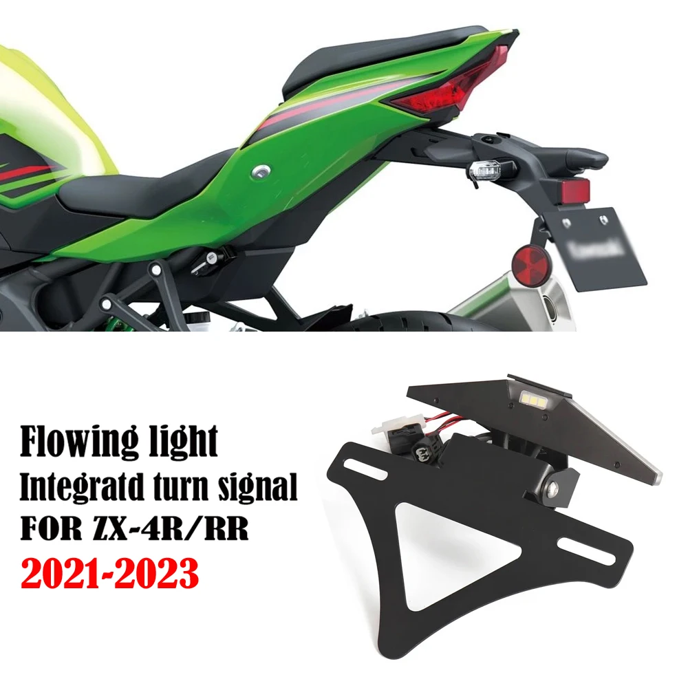 

NEW Motorcycle With light Rear Tail Tidy Fender Eliminator License Plate Holder For KAWASAKI NINJA ZX4R ZX-4R ZX4RR 2021-2023