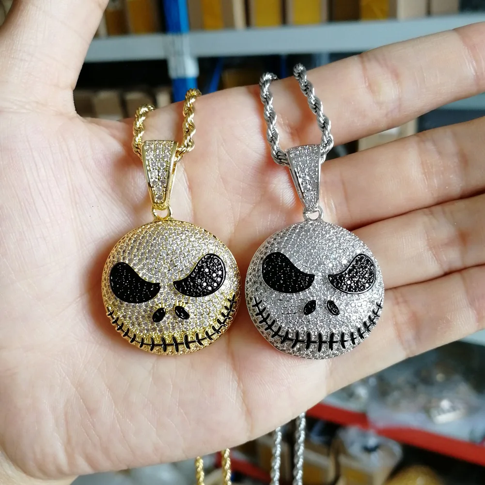 

Пара мультфильм забавный мем клоун демон кулон хип-хоп латунь циркон аксессуар