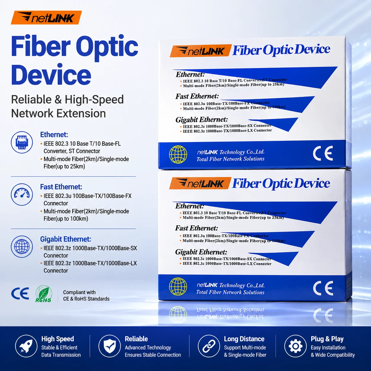 Fiber Optic Device 1.25G 20KM/3KM LC Gigabit Fiber Switch Transceiver Fast Ethernet 2 Fiber 1 RJ45 Optic Media Converter 1310nm