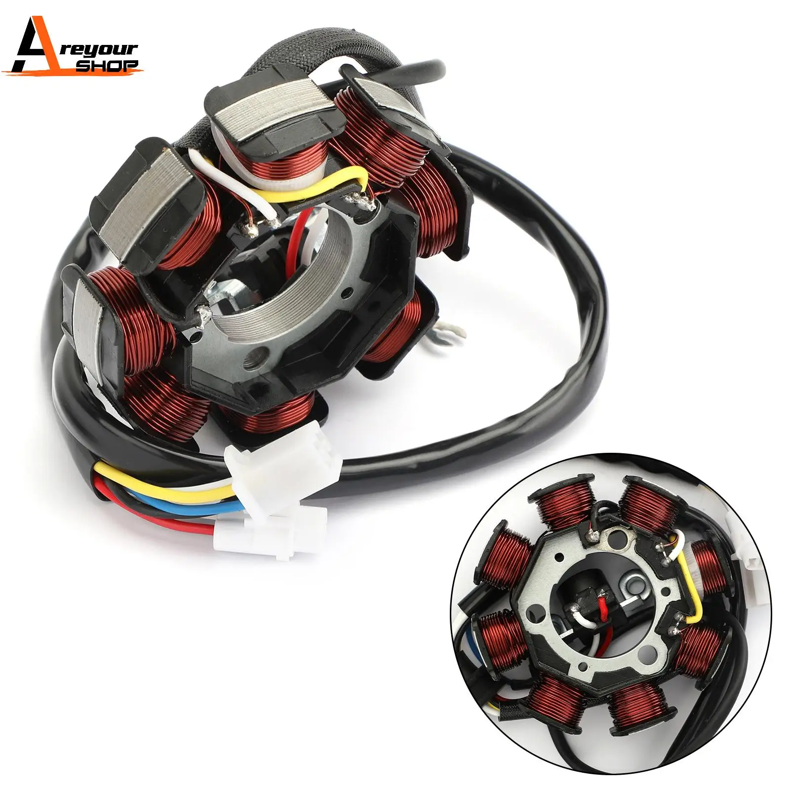 Areyourshop for Yamaha TTR50 TT-R50 2006-2020 2007 2008 2009 1P6-H1410-00 1P6-H1410-01 Magneto Generator Engine Stator Coil