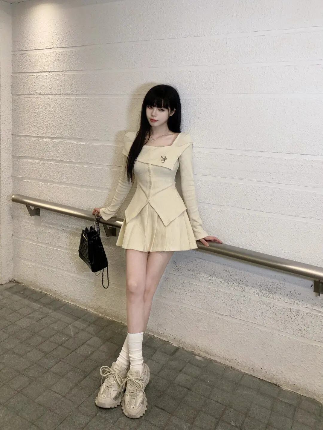 Winter Solid Knitted New Two Piece Set Women Designer Sweater Coat+sweater Mini Skirt Female Korean Fashion Y2k Sweet Suit 2024