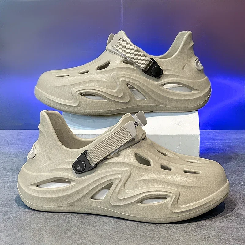 الرجال الصنادل في الهواء الطلق النعال الرياضية الشاطئ الشرائح تنفس قباقيب الرجال النساء أحذية للحديقة غير رسمية عدم الانزلاق الرجال الصنادل في الهواء الطلق