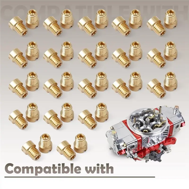 B08B-Brass Nozzle Bleed Jet Assembly Kit 40Pcs(10-32) 0.025In-0.070In For Holley Carburetor Air Flow Control Screw Set Assortmen view 5