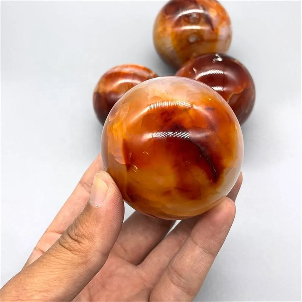 Wholesale Healing Crystals Gemstone Natural Red Agate Ball Carnelian Sphere for Home Decoration