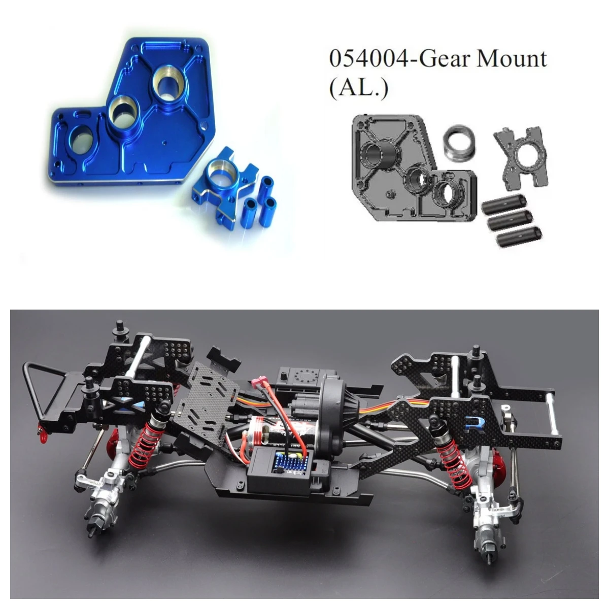 HSP Original  upgradeable spare parts attachment 054004-GearMount (AL.) FOR 1/5 OFF road vehicle truck 94050 94054