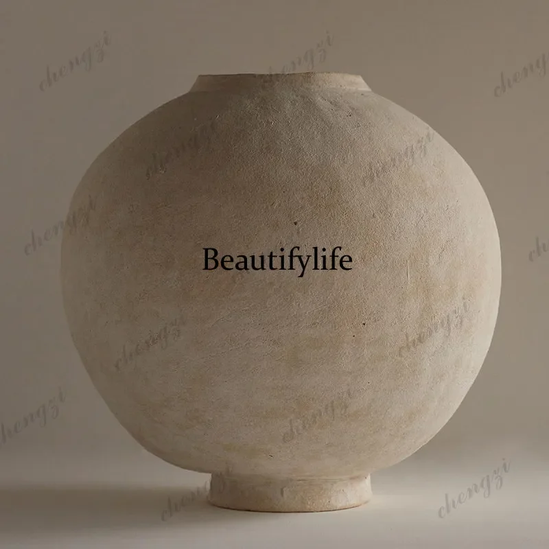 C178 Niche wabi sandy wind living room desktop ceramic vase premium flower water culture device