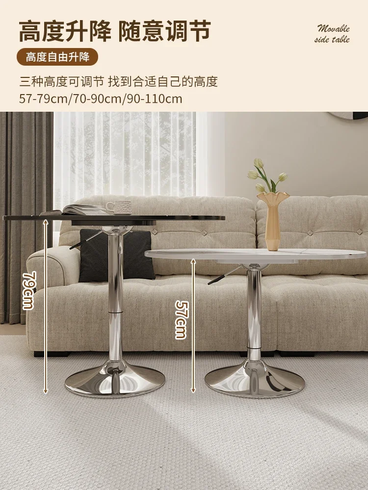 Couch side few household living room can be lifted and rotated small apartment light luxury rock slab bedroom writing