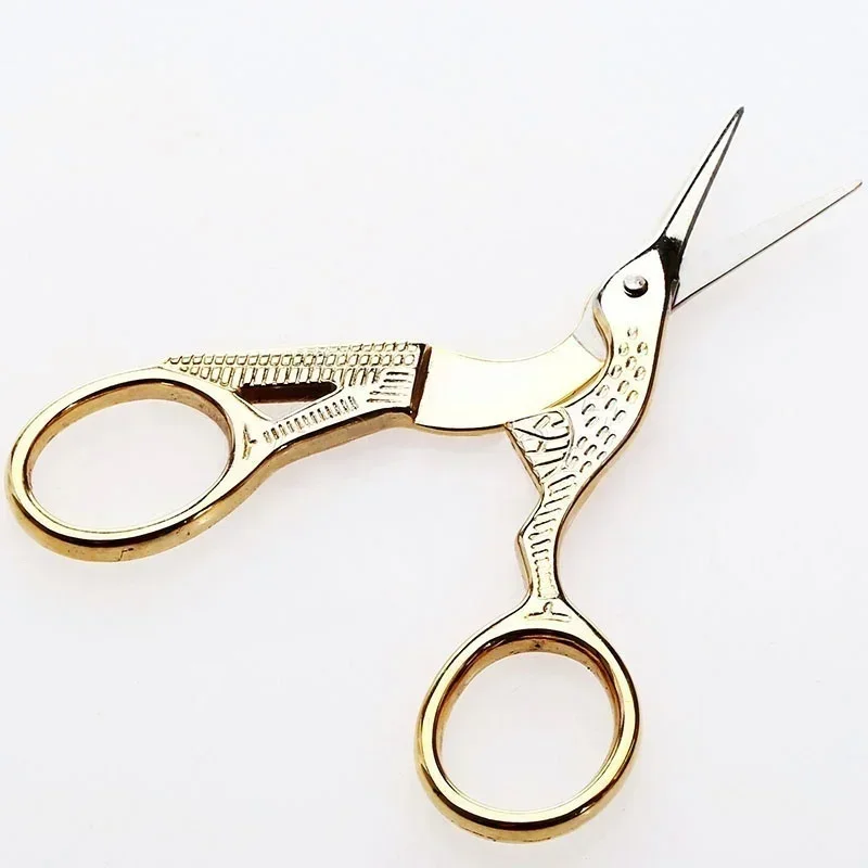 Gold Vintage Stork Shape Embroidery Sewing Trimming Tailor Craft Scissors Cross Stitch Carbon Steel Scissors Craft Scissors