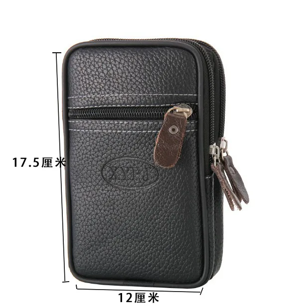 Nuovi uomini marsupio borsa per cellulare nero marrone cerniera portamonete tasche borse Casual marsupi uomo chiavi portamonete