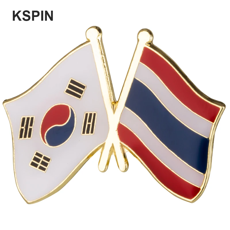 10pcs a lot Thailand Friendship Flag Laple Pin Badge Brooch