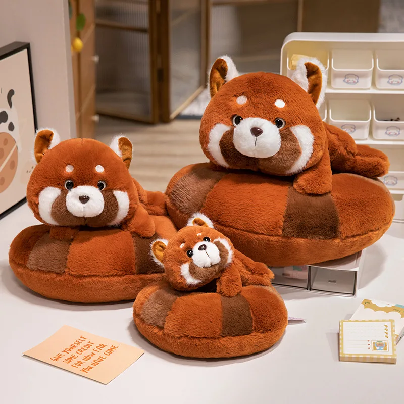 Red panda soft toy weighted stuffed animal creative design, cute panda donut plush toy unique shape, children's companion gift