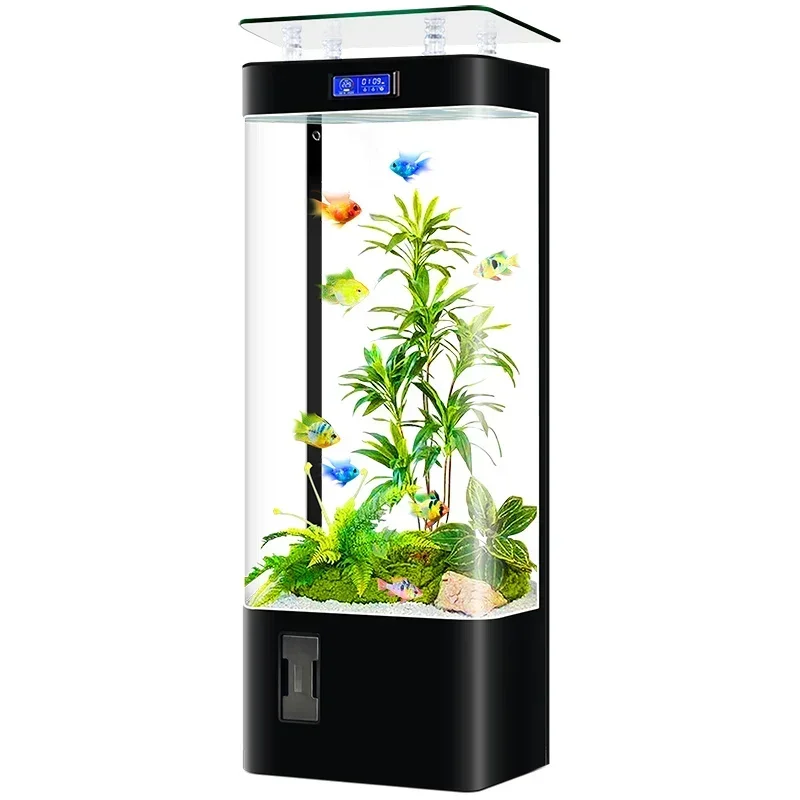 

Vertical Super White Fish Tank Living Room Smart Change Water Aquarium Nordic sophistication