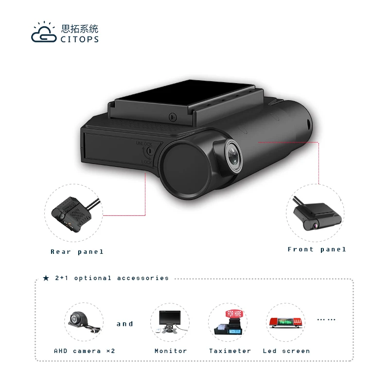 Citops 2 canales Dvr móvil 3/4g Ite Gps 1080p cámaras dobles vehículo Dvr 4g coche Dashcam 4ch Wifi Taxi Mdvr