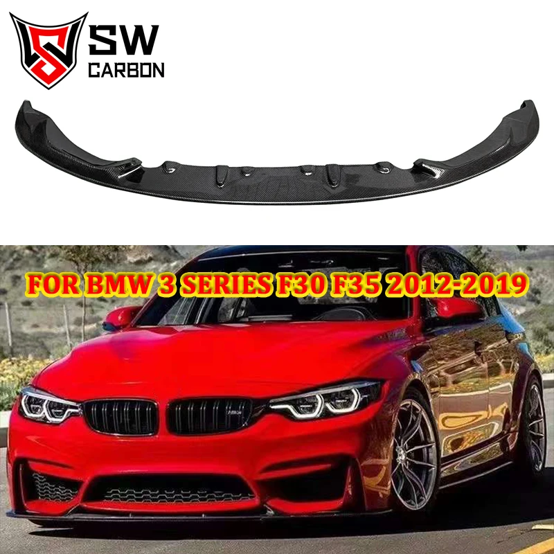 Carbon Fiber 3D Style Front Lip for BMW 3 Series F30 F 35 2012-2019 Front Bumper Lip Under Spoiler Chin Splitter Body Kit