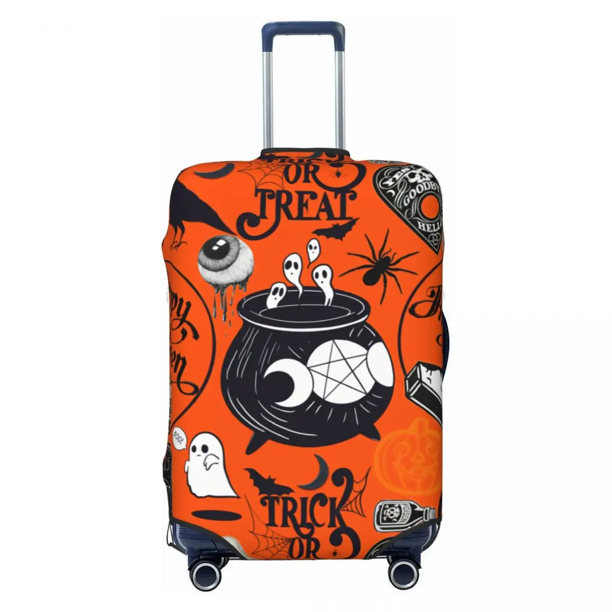 

Funny Happy Halloween Luggage Cover Protector Dust Proof Travel Suitcase Covers