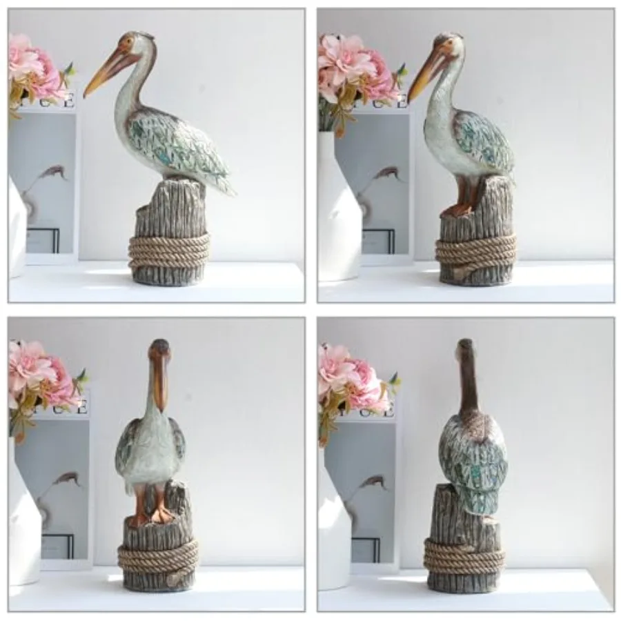 Lukitas الدائمة البجع تمثال والنحت ديكور الساحلية شاطئ الطيور تمثال الإبداعية الزخرفية زخرفة للمنزل حديقة La #2