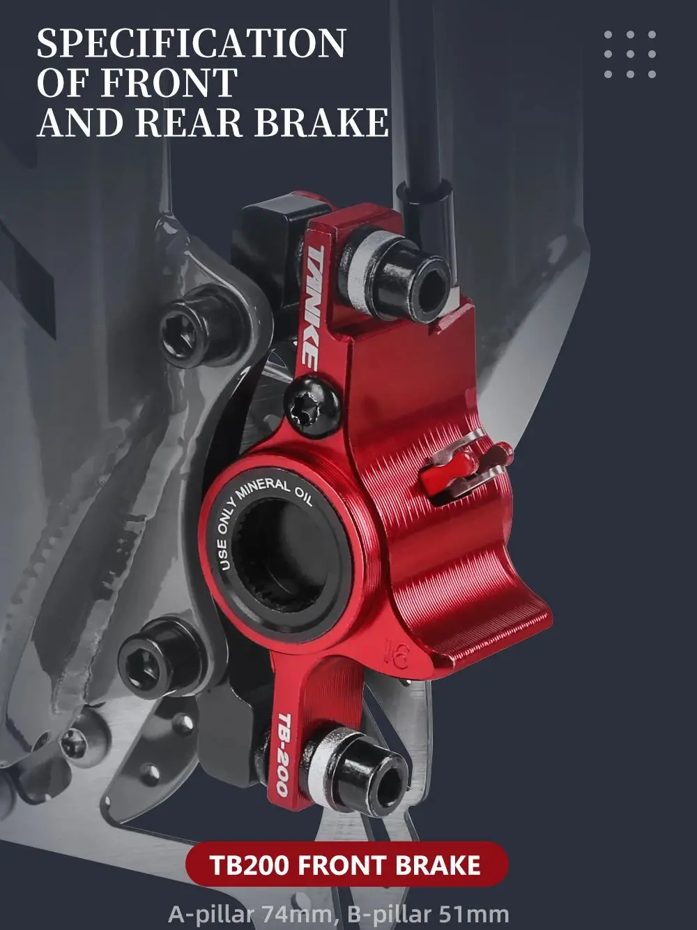 AliExpress TANKE MTB Hydraulic Disc Brake Set 160mm Oil Pressure CNC Caliper Clamp Front Rear A/B-Pillar Handle Bicycle Upgrade Parts