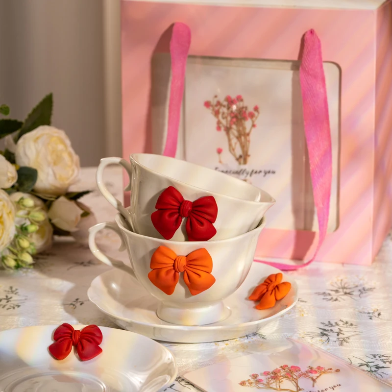 

Ceramic Coffee Water Mug Korean Aftermoon Beautiful Tea Cup And Saucer Creative Woman Tazza Colazione Porcelain Coffeeware