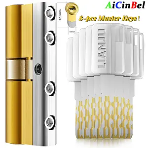 Cilindro De Bloqueio De Cobre Doméstico Padrão Europeu, Super Nível C, Porta Anti-roubo, 8 Chaves Mestra, Alta Qualidade 10 principais vendas cilindro de - №9