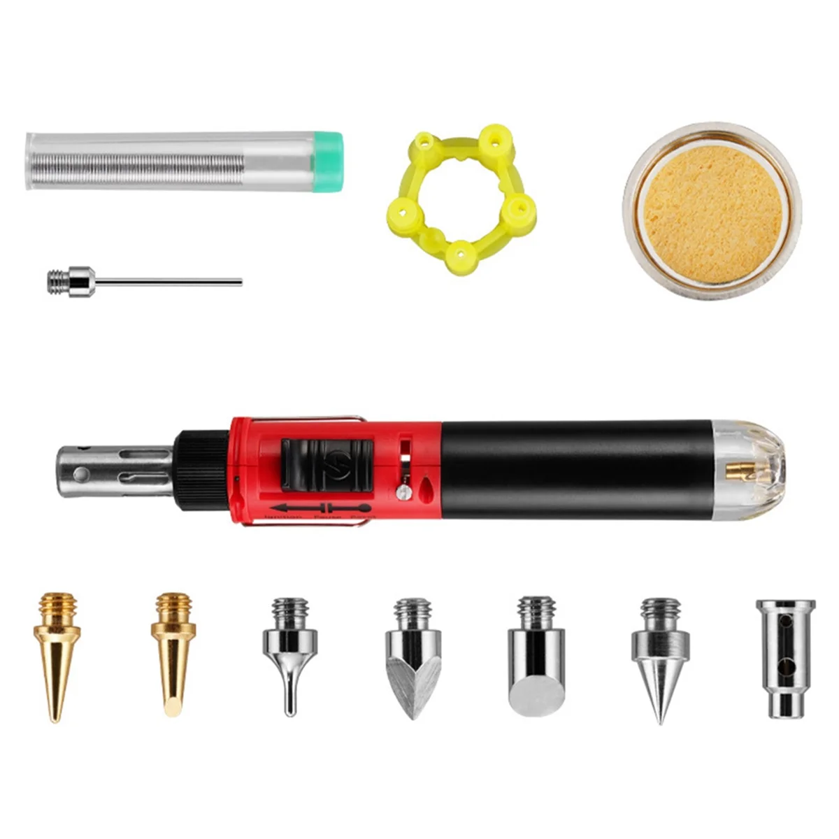

A76I Cordless Gas Soldering Iron Heat Gun Blower Torch Self-Ignite Instant Start Adjustable Flame Control Welding Tool,C