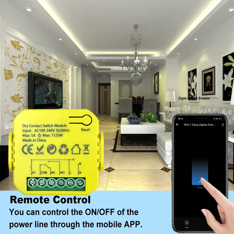 드라이 접점 SPDT 스위치 5A 릴레이 모듈 ZigBee Tuya 스마트 앱 제어 타이머 지원 구글 홈 알렉사 AC100-240V 허브 필요