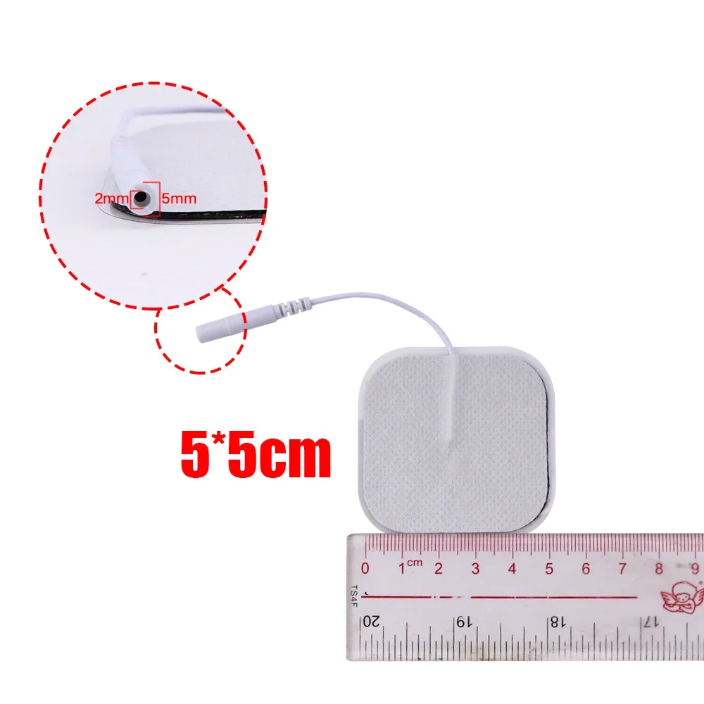 Almohadillas de electrodos 5x5 para acupuntura Tens, masajeador de pulso terapéutico, pegatina adhesiva, parche de repuesto, almohadilla de masaje,