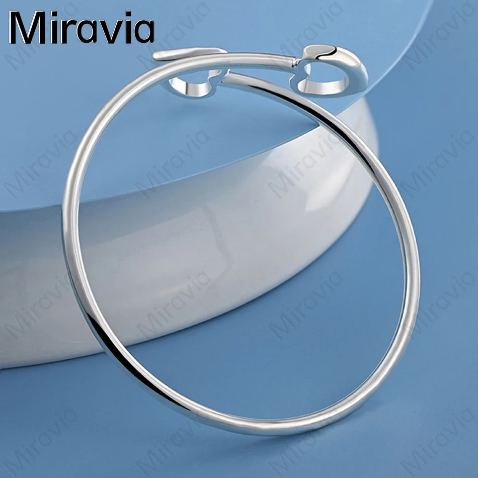 

Miravia 925 Sterling Silver Double Heart Opening Adjustable Bracelet Noble And Versatile Women'S Birthday Gift Jewelry