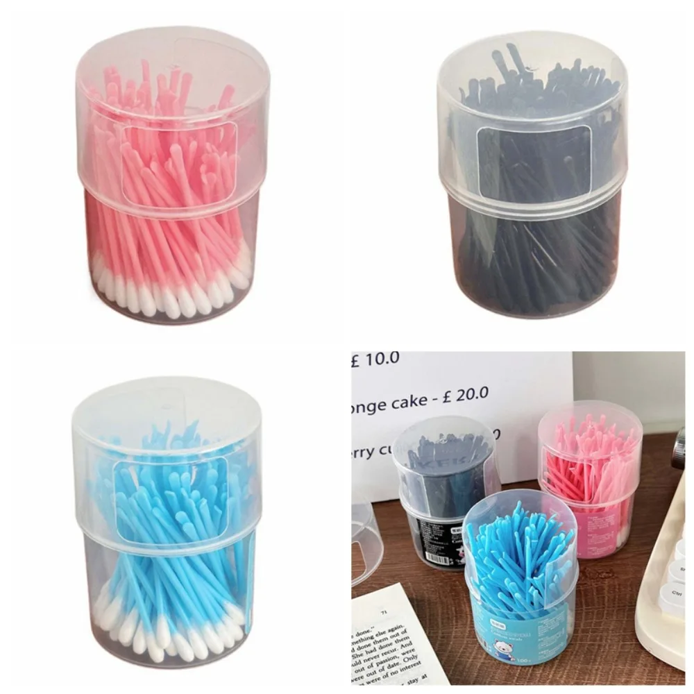 100Pcs/set Nose Lipstik Ear Cleaning Double Head Cotton Swabs Eyelash Extension Glue Removing Cotton Bud Makeup Cotton Stick