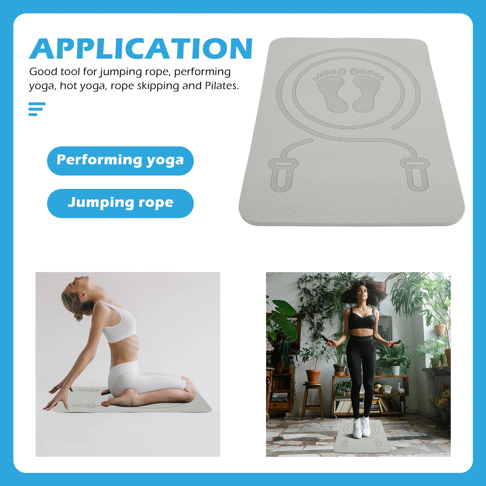 

Household Workout Mat Anti-Slip Multi-Purpose Jump Rope Mat Tpe Odorless Safe Comfortable for Kids Adults Exercise Fitness