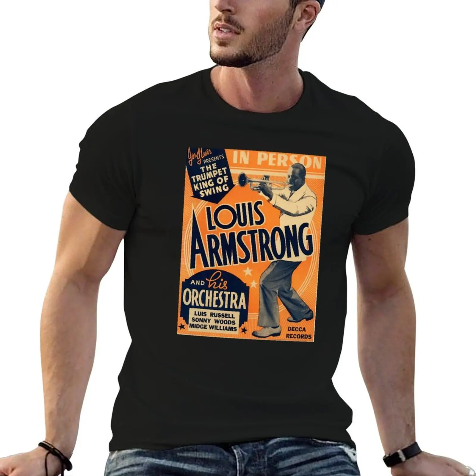 Louis Armstrong Vintage T-Shirt funny shirt cotton sweat Men's t-shirts