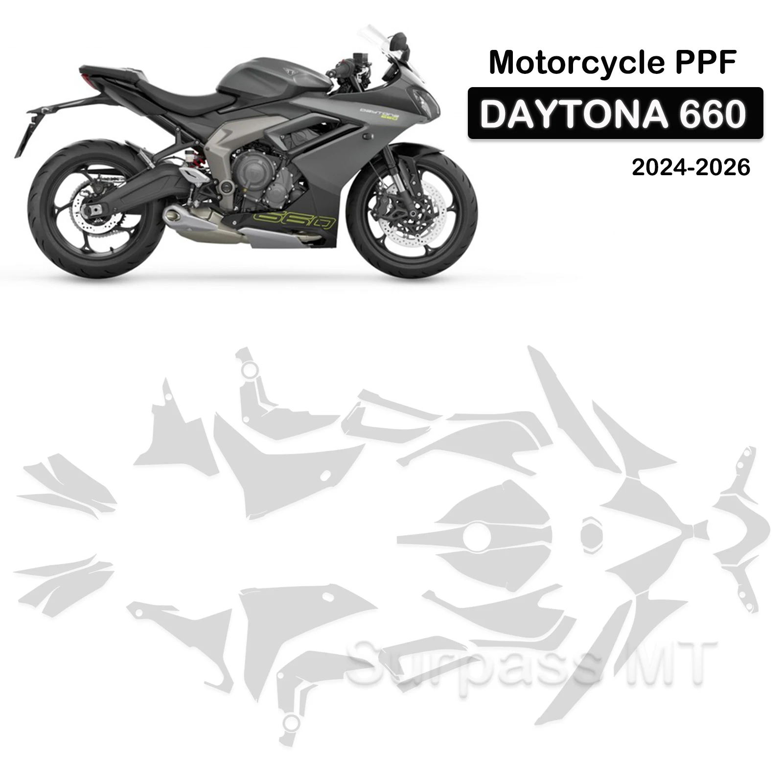 Fits DAYTONA 660 PPF FOR TRIUMPH DAYTONA 660 TPU Protective Film Scratch Resistant Self-Healing Full Body Paint Protection Film
