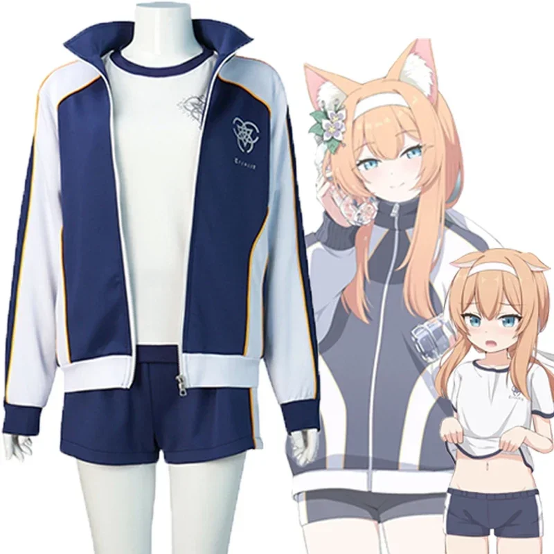 

Game Blue Archive Iochi Mari Cosplay Costume Adult Women Sports Suits T-Shirt Coat Shorts Uniform Halloween Party Anime Outfits