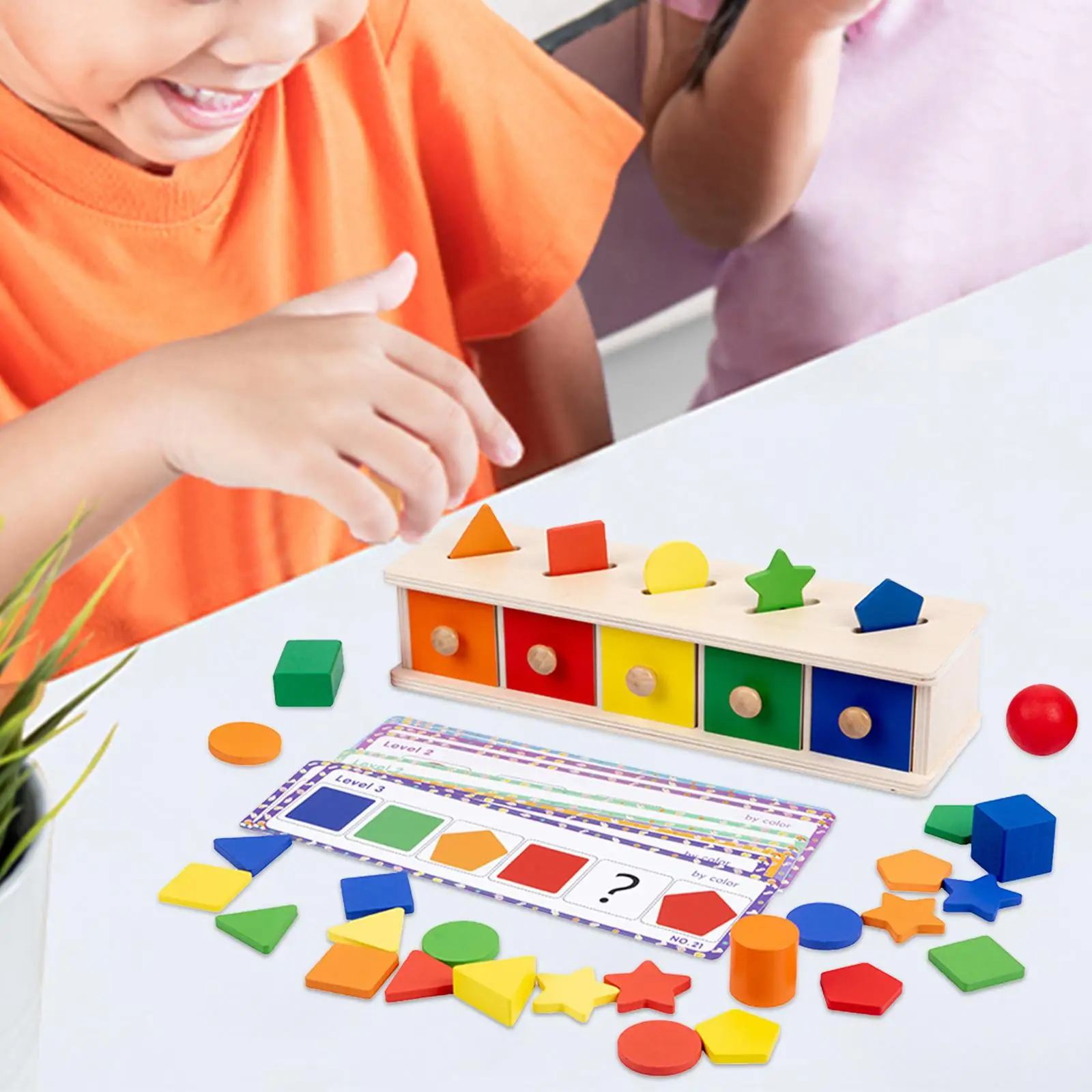 Boîte de triage d'objets en bois pour bébés, nourrissons et enfants, forme permanente