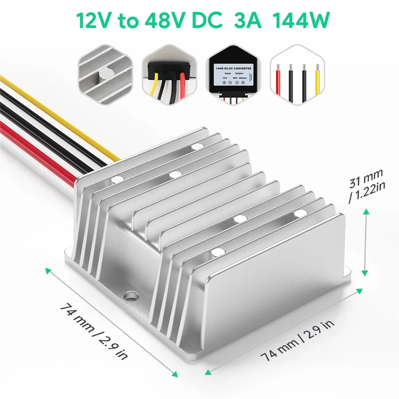 

For Starlink Poe Injector 150W Dish Cable Adapter To RJ45 Car DC Step UP Converter 12V To 48V For Starlink V2 Outdoor-POS
