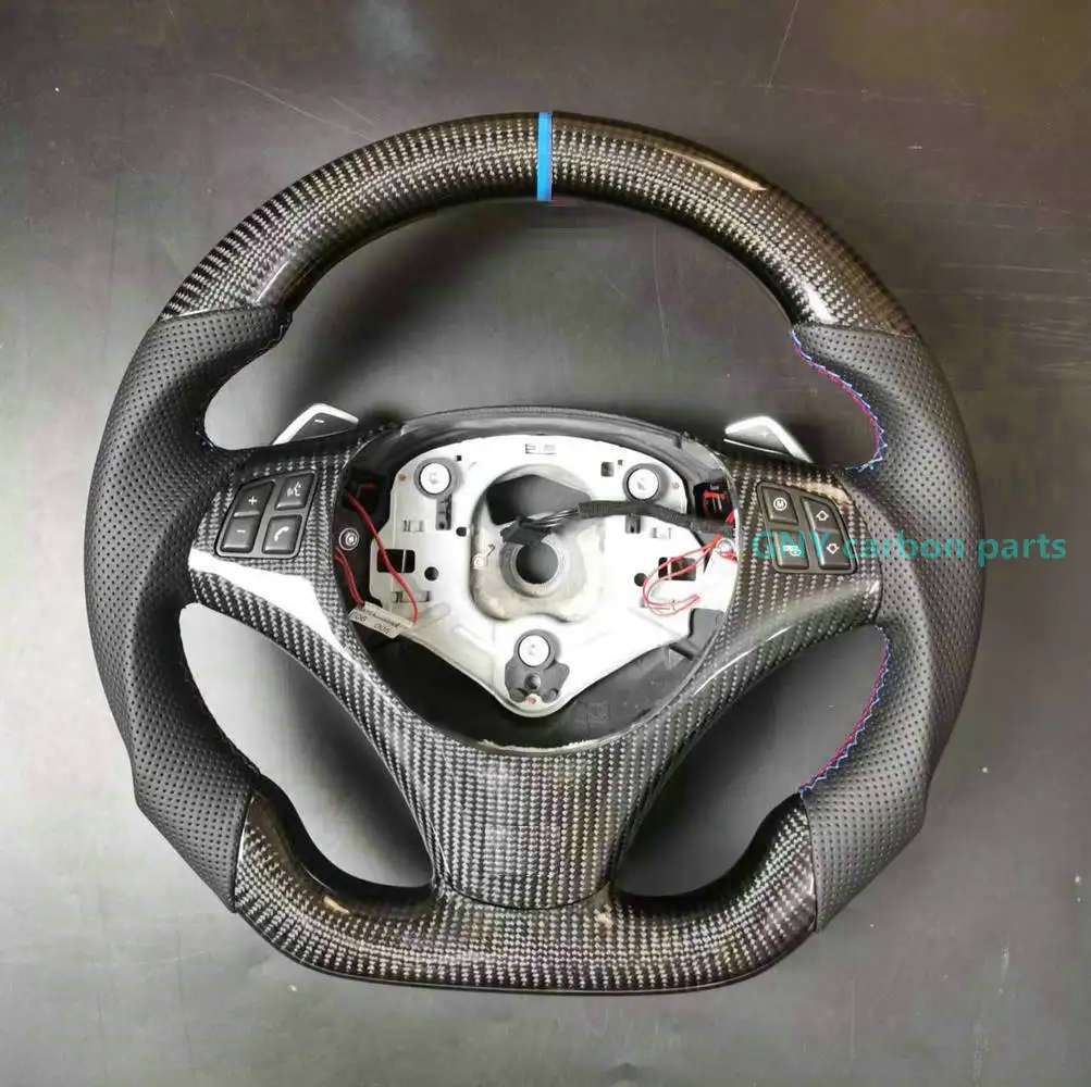 100% Real Carbon Fiber Paddle Car Steering Wheel For BMW 3 Series E82 E84 E87 E90 E92 E93