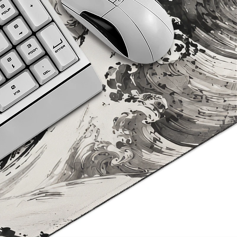 Mount Fuji Red Sun Ocean Waves Mouse Pad Gaming XL HD Large Computer Mousepad XXL Mechanical Keyboard Pad Non-Slip Mice Pad