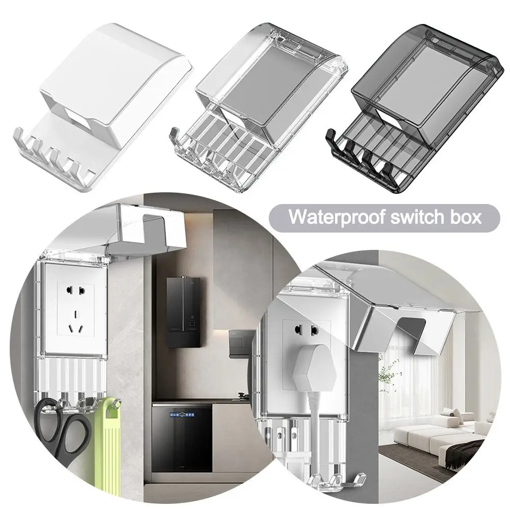 

Защитный чехол для переключателя типа 86, водонепроницаемый с крючком, крышка электрической вилки, самоклеящийся брызгозащищенный переключатель, водонепроницаемый чехол