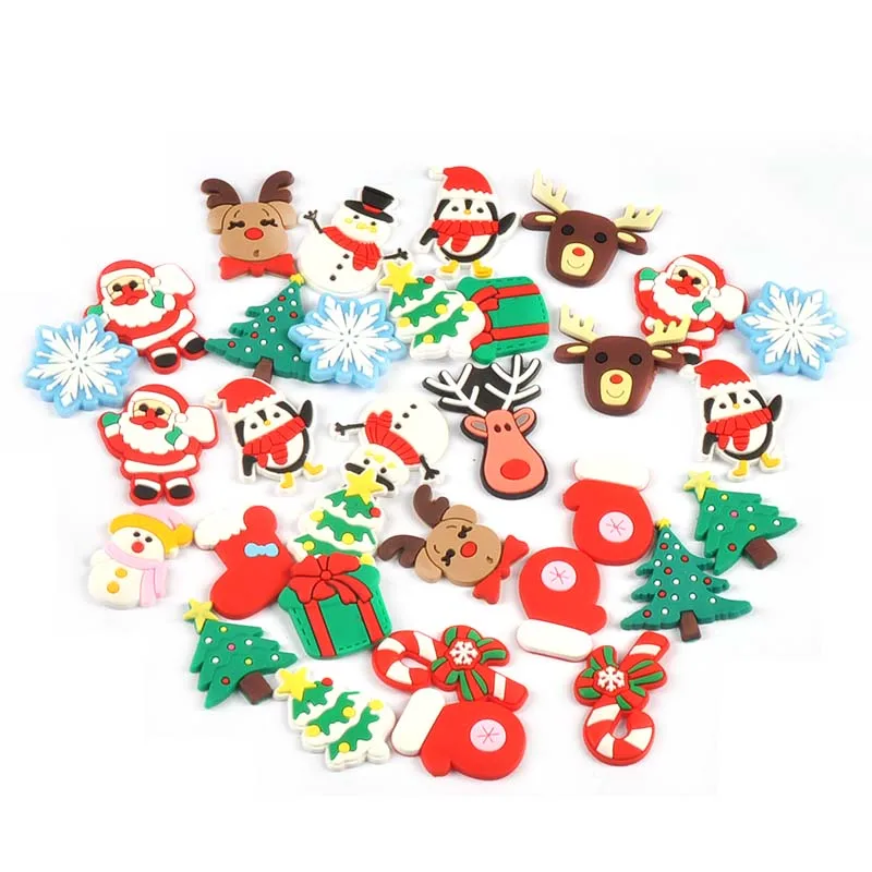 20pcs 3-4cm Santa Claus/Penguin/Socks Resin Embellishments Flatback Christmas Decor Handmade Crafts DIY Party Oranment Xmas Gift