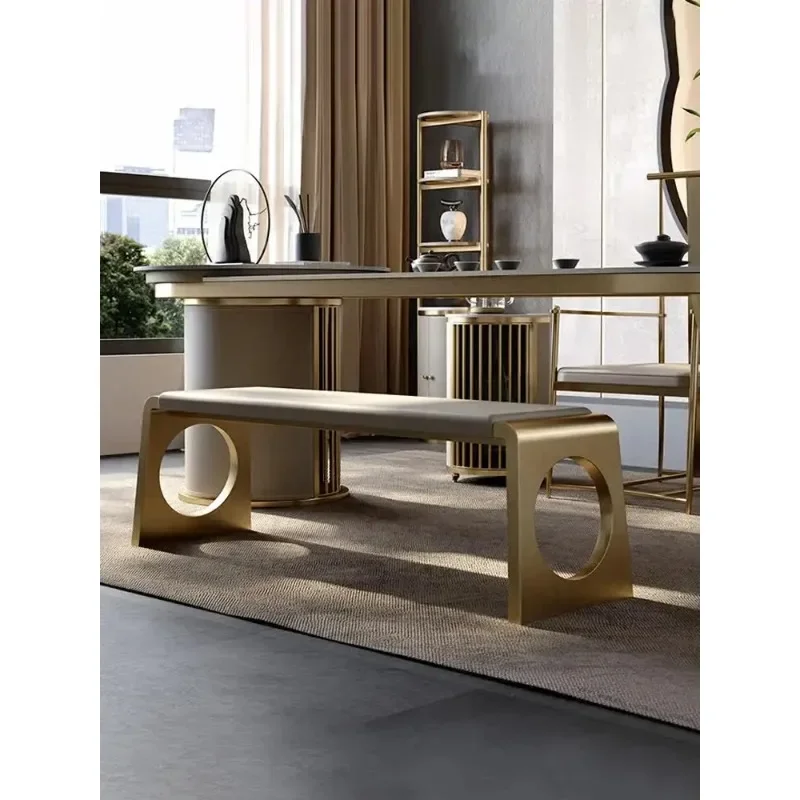 ZZ-7  Light Luxury Soft Tea Stool Stainless Steel Bedside Foot Pedal Living Room Creative Tea Table And Chair Combination