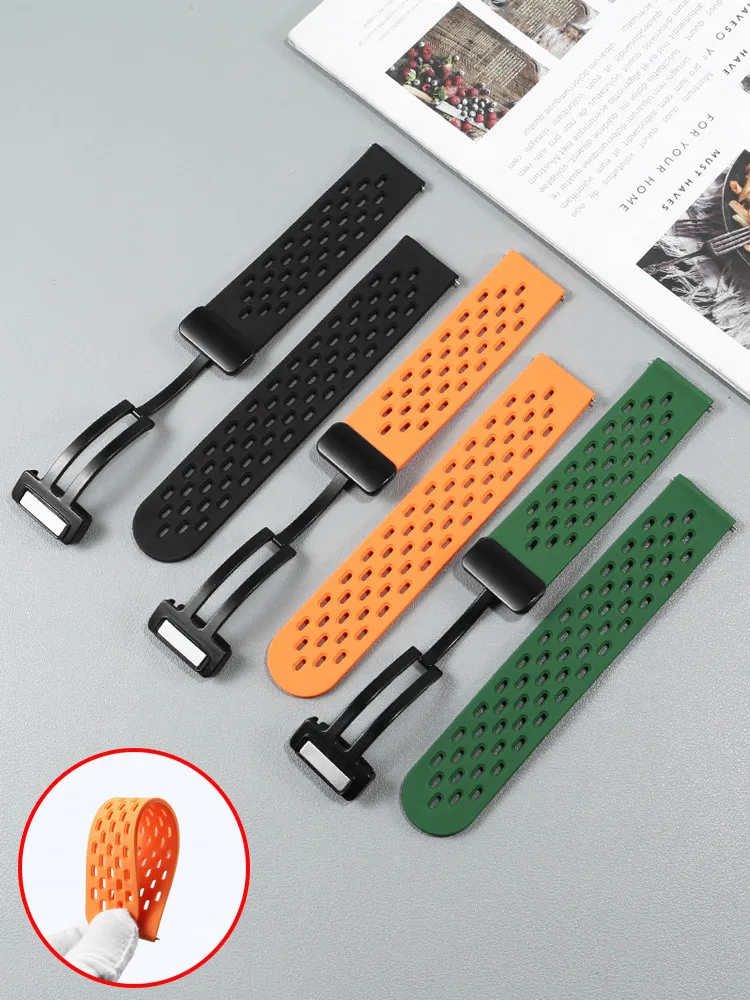 New Liquid Silicone Strap, Suitable for Huawei GT Mido Tissot Citizen Sports Waterproof Watch Strap for Men and Women