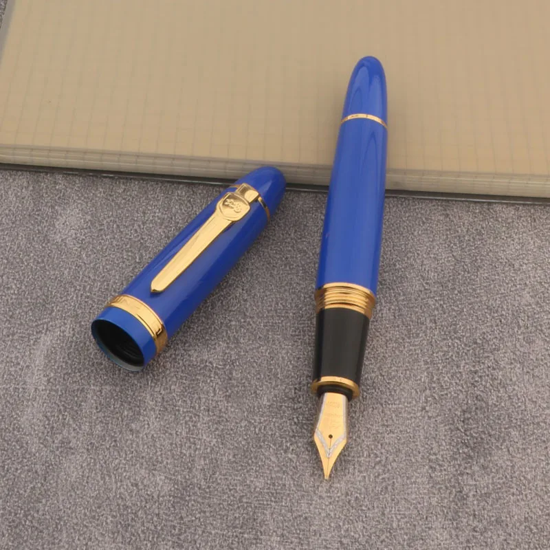 jinhao 159 METAL Fountain Pen spin Medium Nib GIFT Business Office Golden Ink Pens