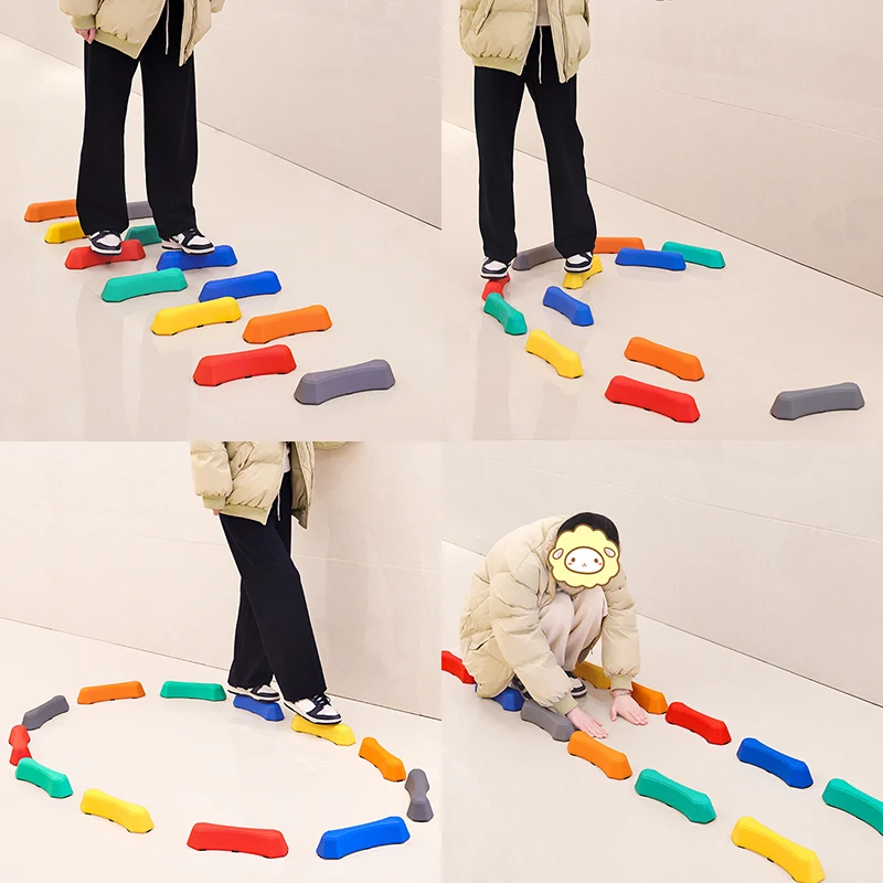 التوازن يخطو الحجر الرياضة ألعاب أطفال التكامل الحسي التدريب في الهواء الطلق موازنة ألعاب اللوح جسر معدات التوحد