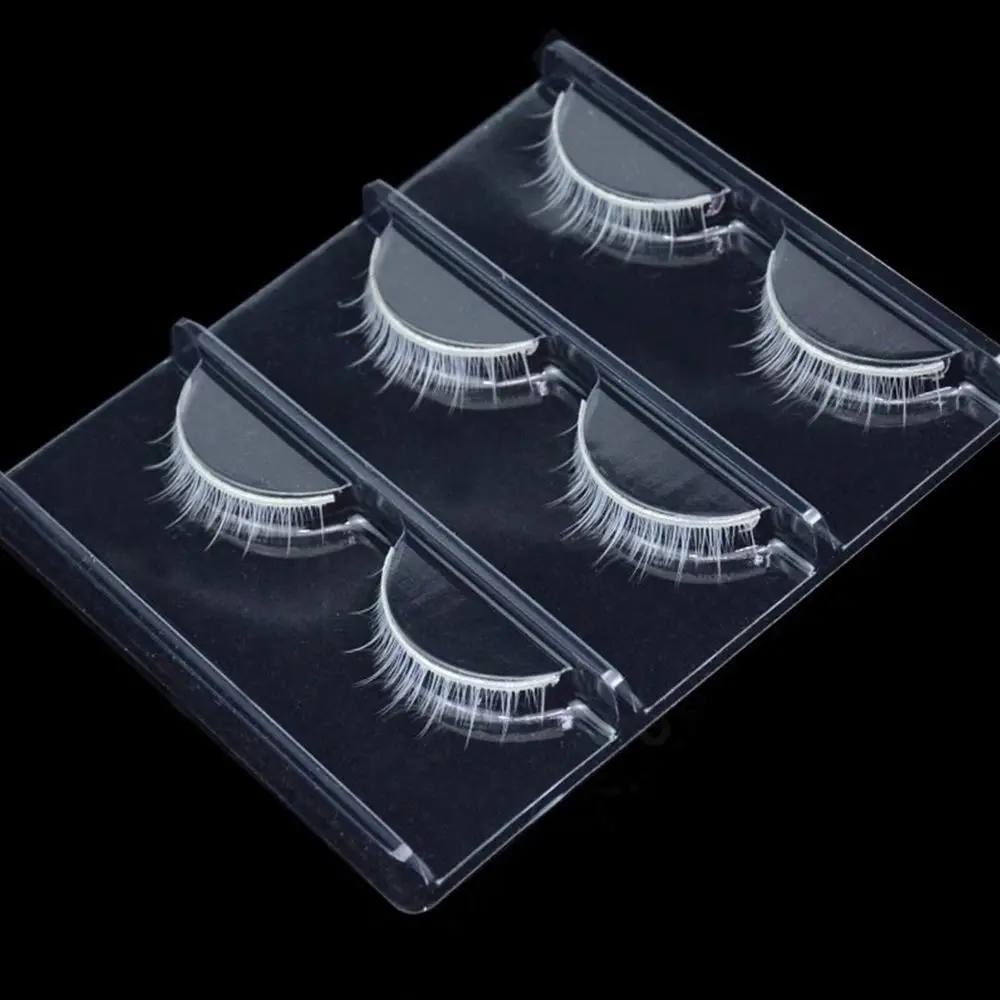 Outils de maquillage pour les yeux Halloween cils blancs mascarade fête aspect naturel faux cils réutilisables Cosplay cils blancs