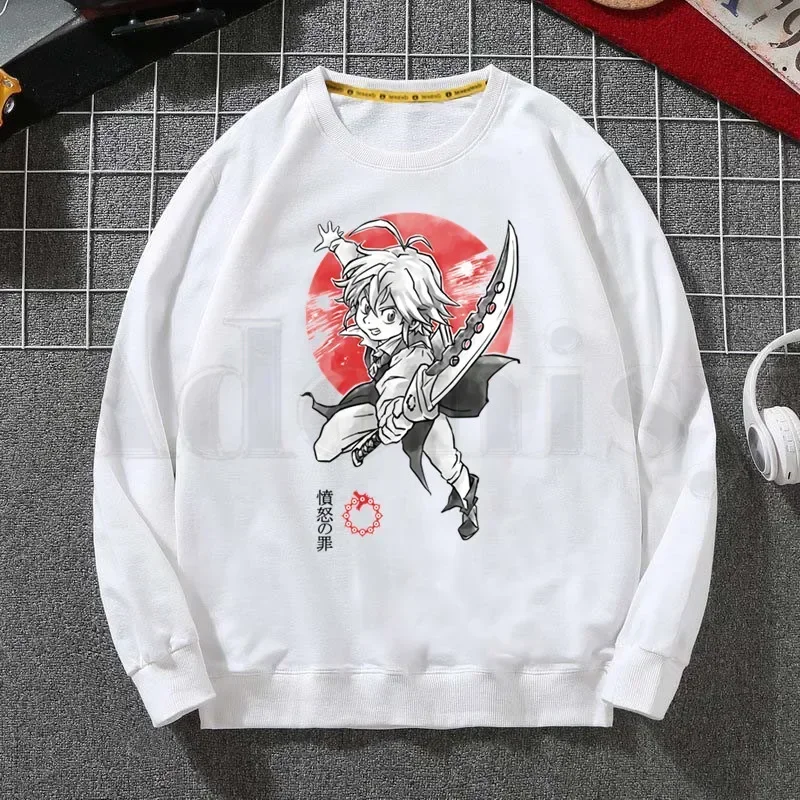 

Anime Seven Deadly Sins Nanatsu No Taizai Meliodas Sweatshirt Print Trend Mens Clothes Hip-Hop Male Crewneck Men