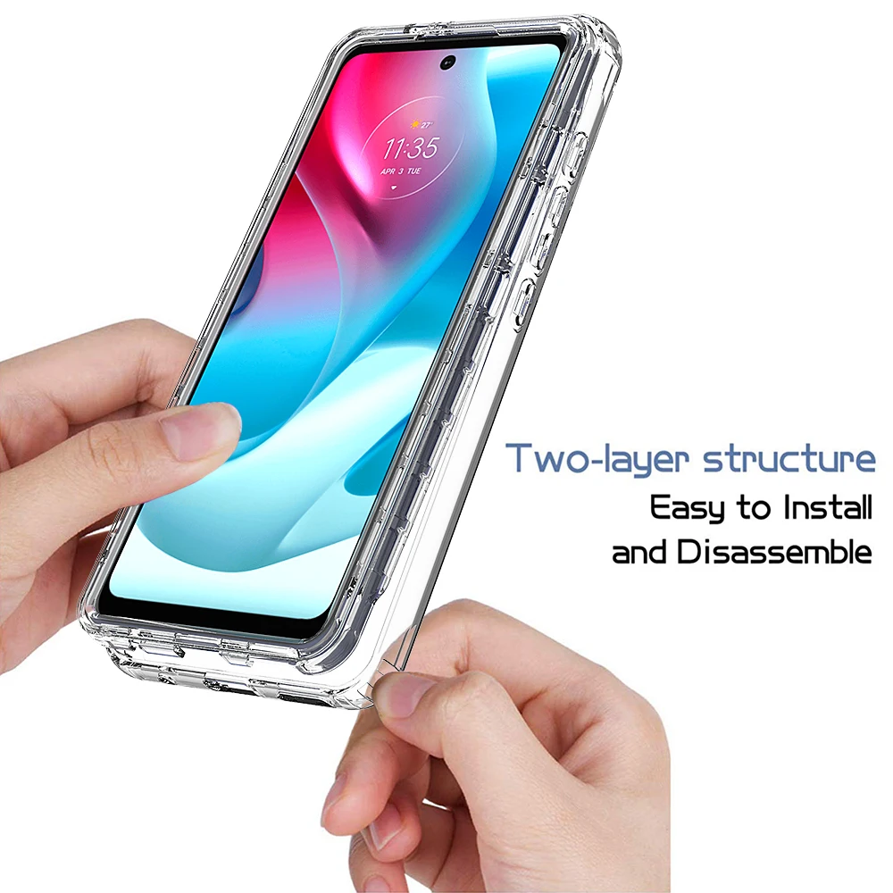 Candy Color Phone Case for Motorola Moto G60s Hybrid Transparent Shockproof Protection Shell 2IN1 Dual Layer Back Cover