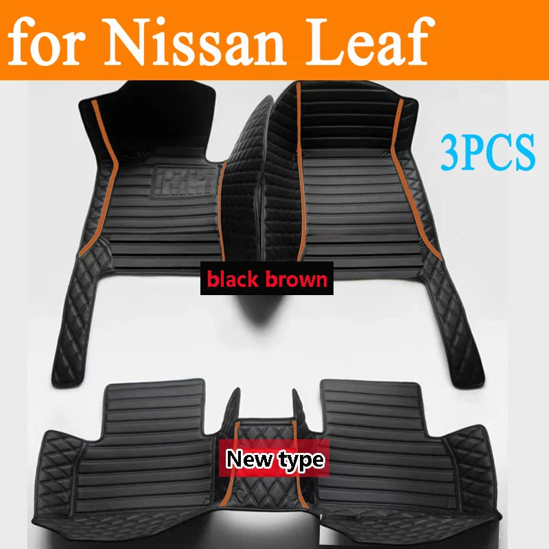 Floor Mats For Nissan Leaf ZE0 AZE0 2011~2017 Dirt-resistant Car Mats luxury Leather Mat Anti-dirt Pad Car Accessories Interior