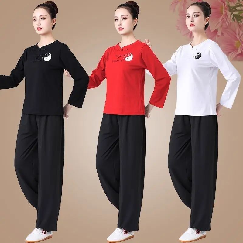 Kung Fu Suit For Women Top Bottom Set Chinese Traditional Tai Chi Practice Costumes Short Sleeve Martial Arts Stage Performance