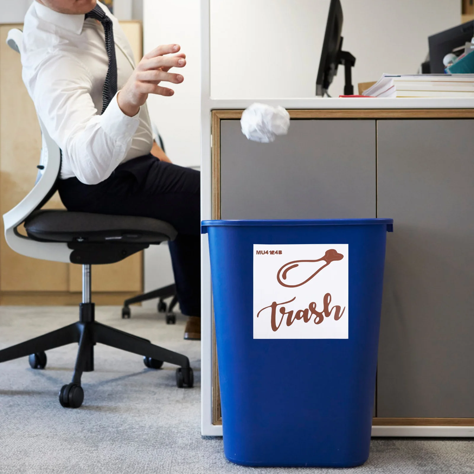 

1pc Pvc Waterproof Garbage Classification Stickers Trash Can Recycling Stickers Adhesive Waste Sorting Labels Trash Bin Decals